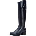 thumbnail image 1 of Alfani Womens Bexleyy Wide Calf Leather Riding Boots Navy 7 Medium (B,M), 1 of 2