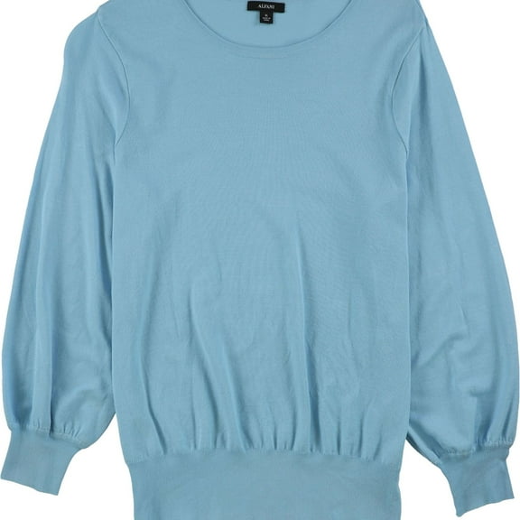 Alfani Womens Bishop Sleeve Pullover Sweater, Blue, Medium