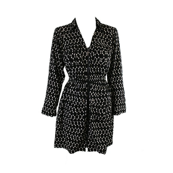 Alfani Womens Black White Printed Shirtdress 2
