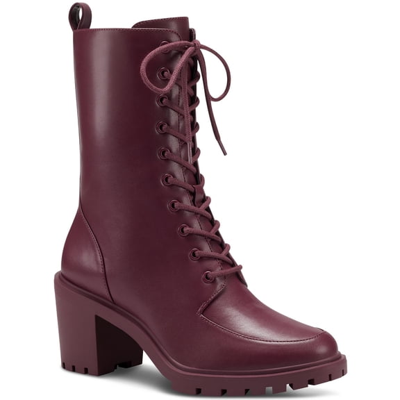 Alfani Womens Blaire Faux Leather Lug Sole Booties
