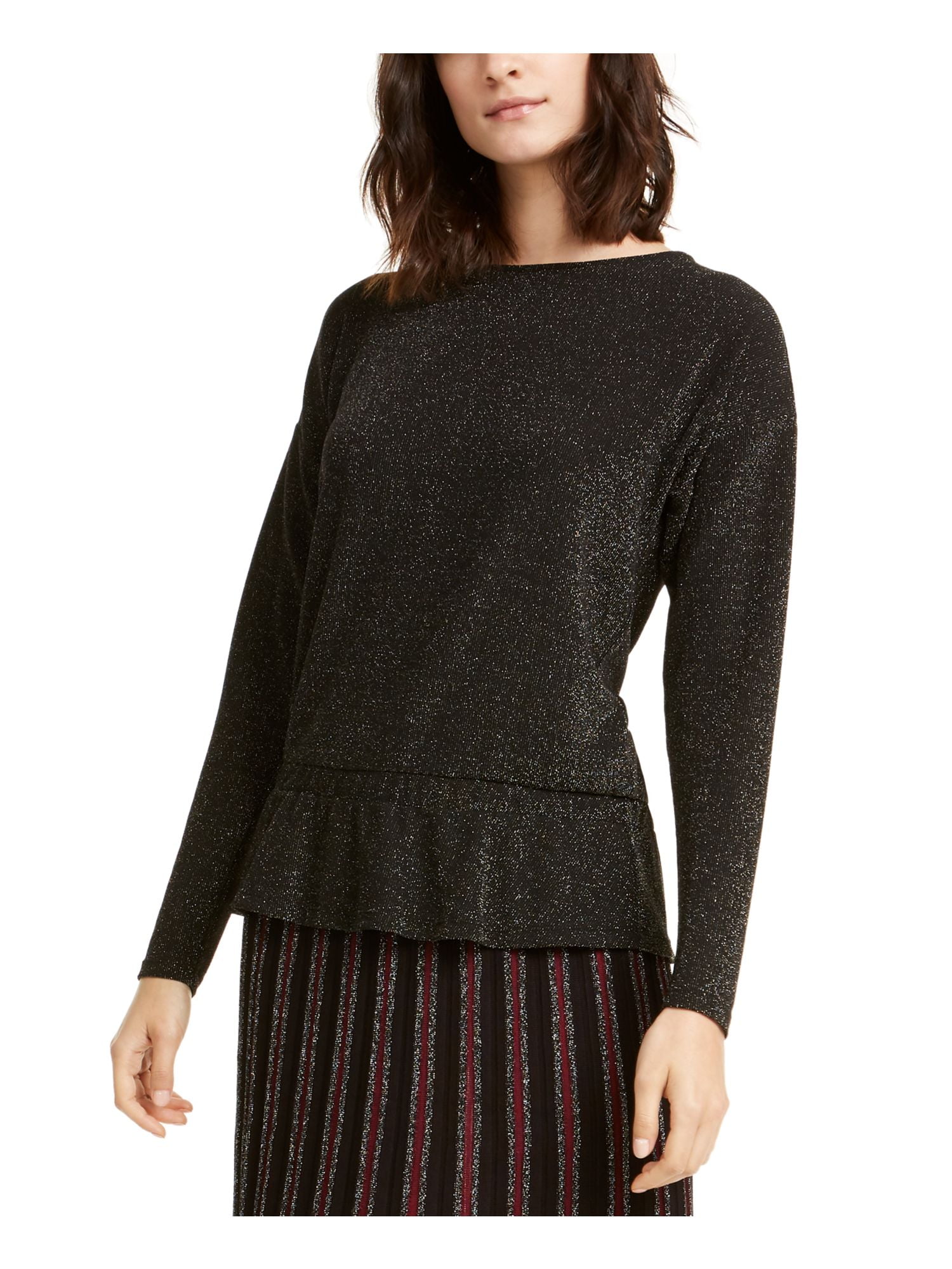 metallic peplum top