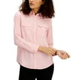 thumbnail image 1 of Alfani Womens Button Front Shirt Pink Parasol L, 1 of 1