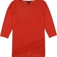 thumbnail image 1 of Alfani Womens Chiffon Crossover Pullover Blouse, Red, Small, 1 of 1