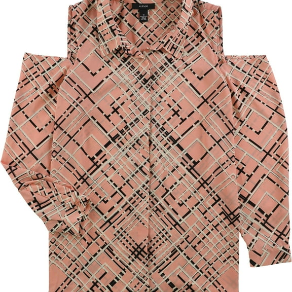 Alfani Womens Cold-Shoulder Knit Blouse, Pink, 10