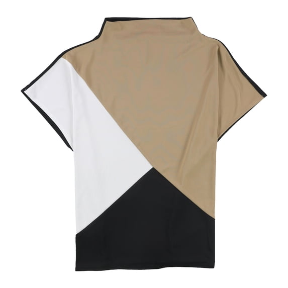 Alfani Womens Colorblock Pullover Blouse, Brown, X-Large