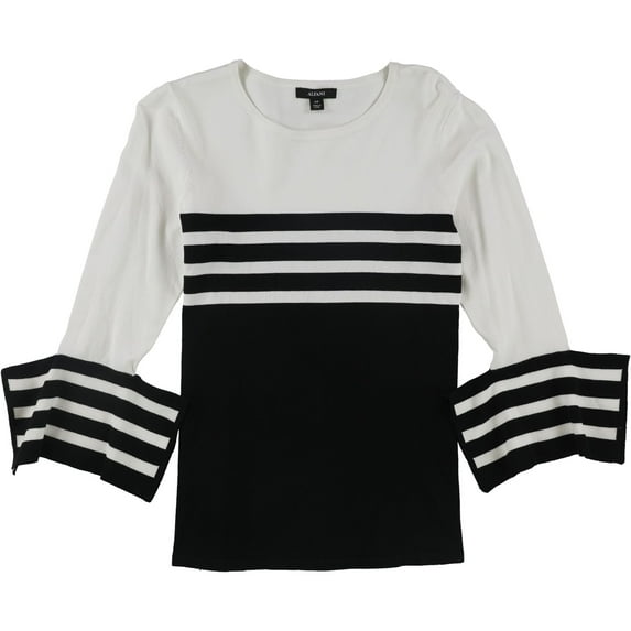Alfani Womens Colorblock Stripe Pullover Sweater, Black, PP