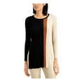 thumbnail image 1 of Alfani Womens Colorblock Tunic Sweater, Black, Large, 1 of 2