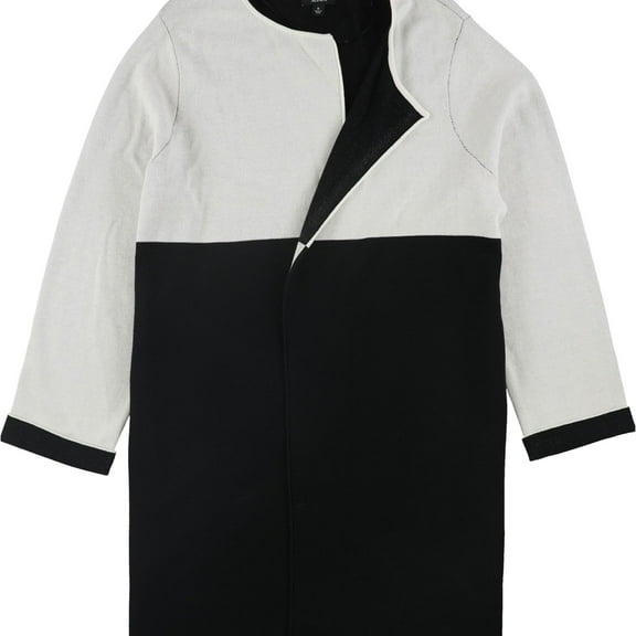 Alfani Womens Colorblocked Open-Front Cardigan Sweater, Black, X-Large