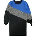 thumbnail image 1 of Alfani Womens Colorblocked Shift Dress, Blue, Plus Size, 20W, 1 of 3