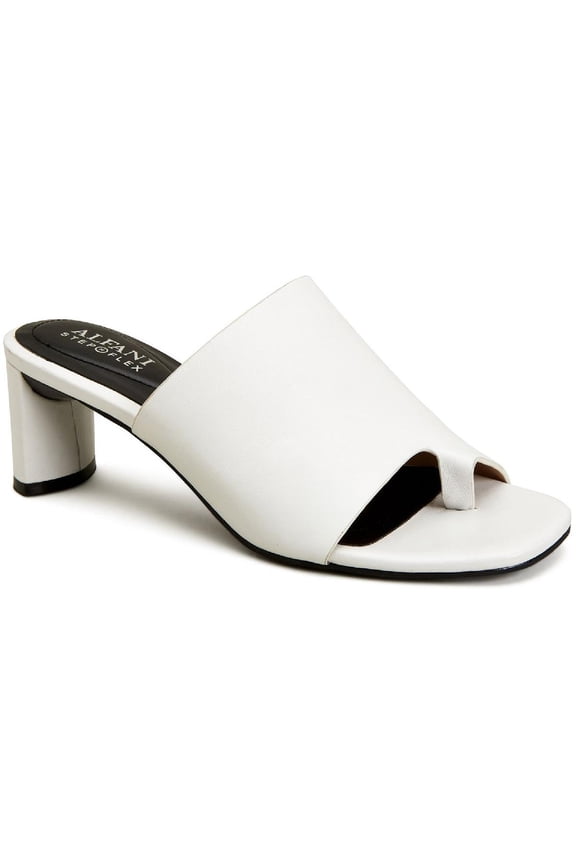 Womens Colyerrl Leather Block Heel Slide Sandals