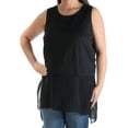 thumbnail image 1 of Alfani Womens Contrast Overlay Knit Blouse, Black, X-Large, 1 of 2