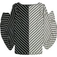 thumbnail image 1 of Alfani Womens Contrast Pullover Blouse, Black, Medium, 1 of 3
