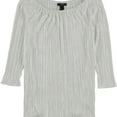 thumbnail image 1 of Alfani Womens Crinkle Pullover Blouse, White, Small, 1 of 2