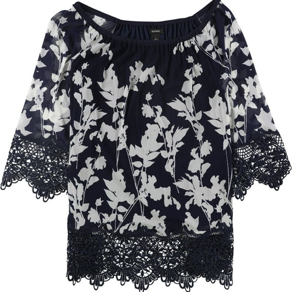 Alfani Womens Crochet Off The Shoulder Blouse