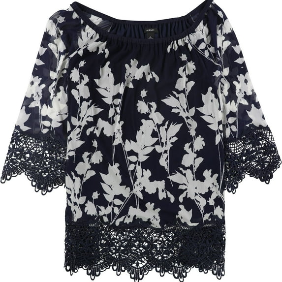Alfani Womens Crochet Off The Shoulder Blouse
