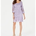 thumbnail image 1 of Alfani Womens Crochet-Trim A-line Dress, Purple, XX-Large, 1 of 2