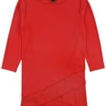 thumbnail image 1 of Alfani Womens Crossover Chiffon Pullover Blouse, Red, Large, 1 of 1
