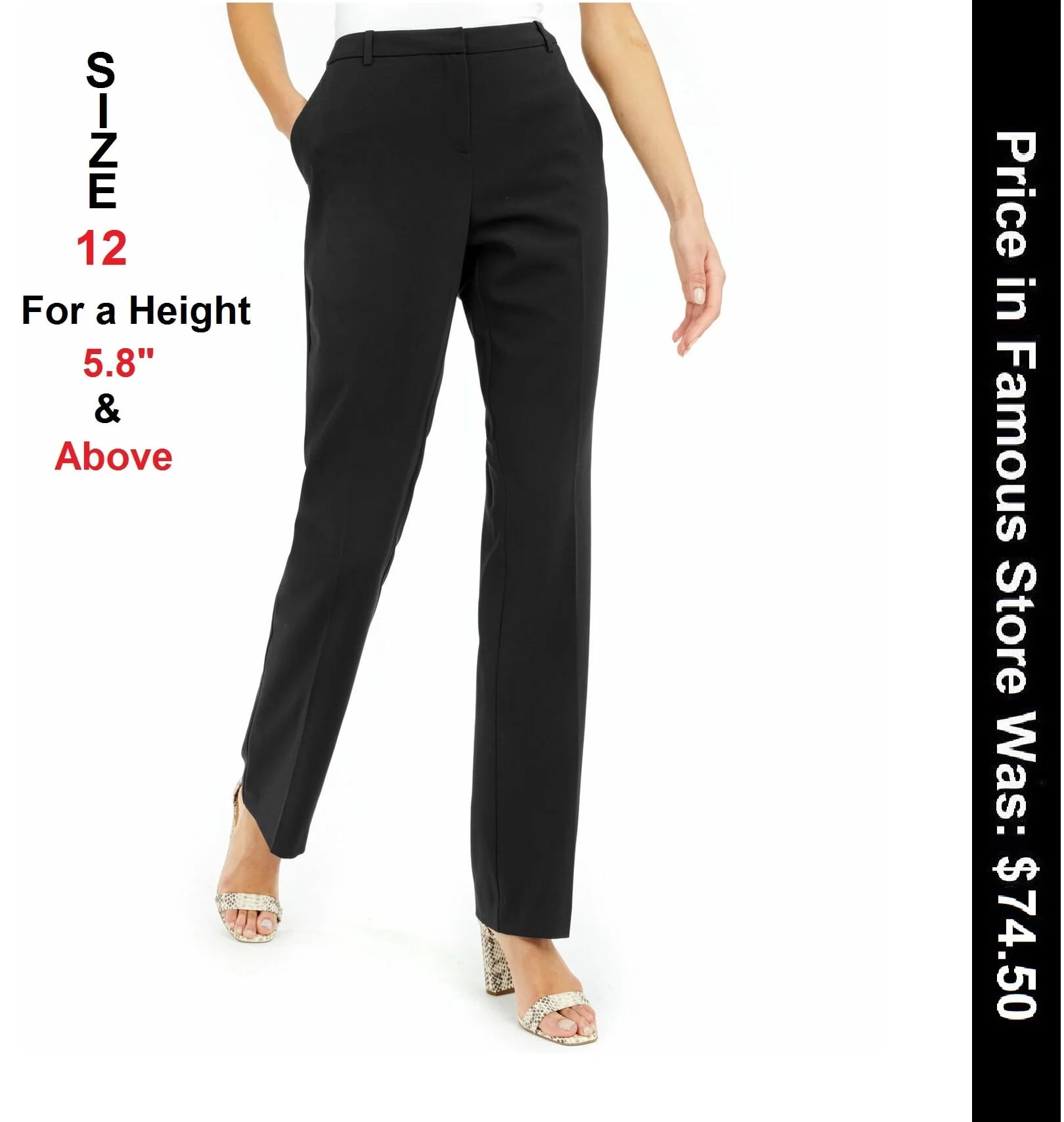HDE Yoga Dress Pants for Women Straight Leg Pull On Pants with 8 Pockets  Khaki - L Regular