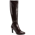 thumbnail image 1 of Alfani Womens DEIDRA Leather Zip up Knee-High Boots, 1 of 5