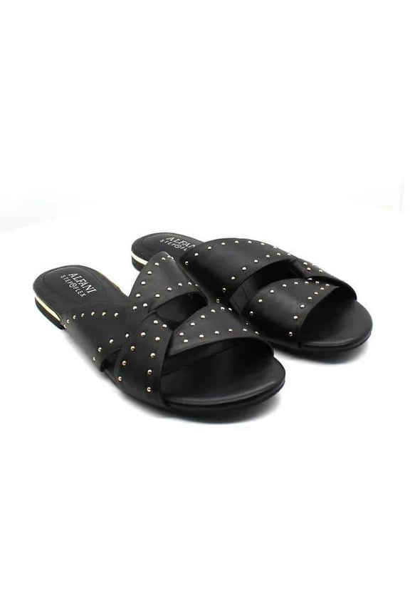Womens Danicah Studded Flat S Black Leather 7M