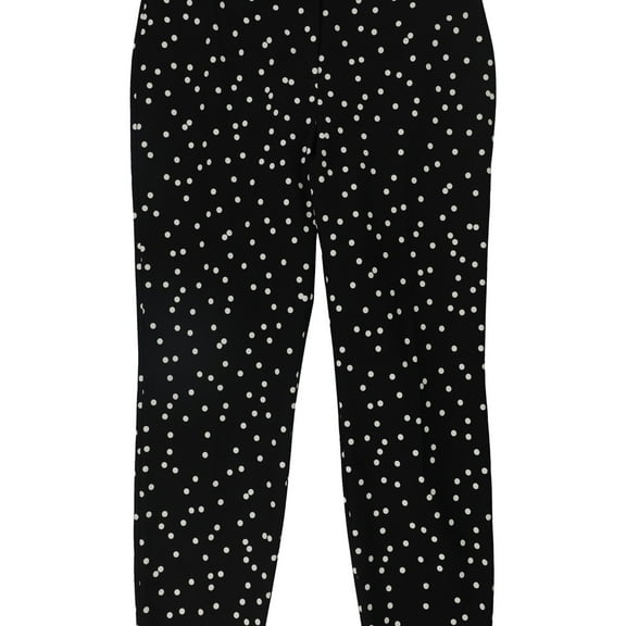Alfani Womens Dot Casual Trouser Pants, Black, 8
