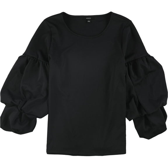 ALFANI Womens Black Long Sleeve Crew Neck Top  Size: S