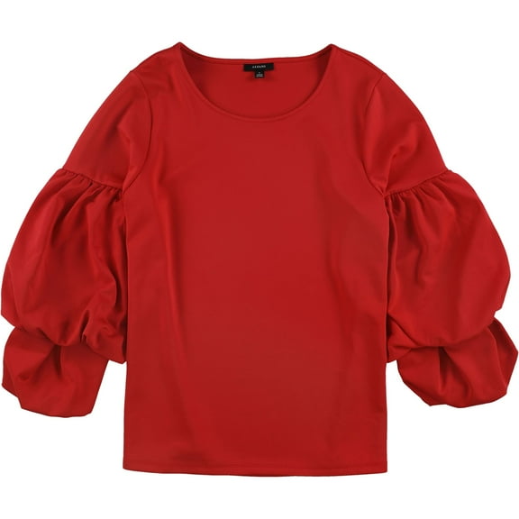 Alfani Womens Double Bubble Pullover Blouse, Red, Medium