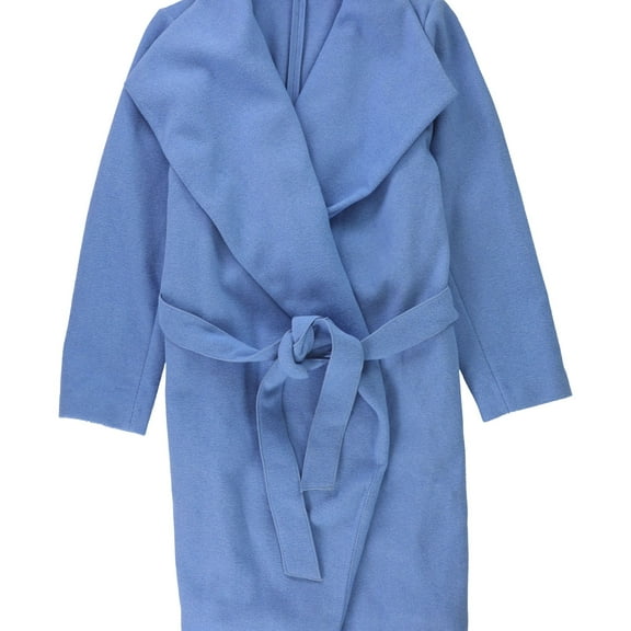 Alfani Womens Drape-Front Wrap Jacket, Blue, L/XL