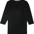 thumbnail image 1 of Alfani Womens Draped Pullover Blouse, Black, Small, 1 of 1