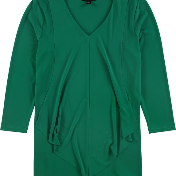 Alfani Womens Draped Pullover Blouse, Green, X-Small