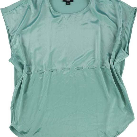 Alfani Womens Drawstring Waist Pullover Blouse, Green, XX-Large