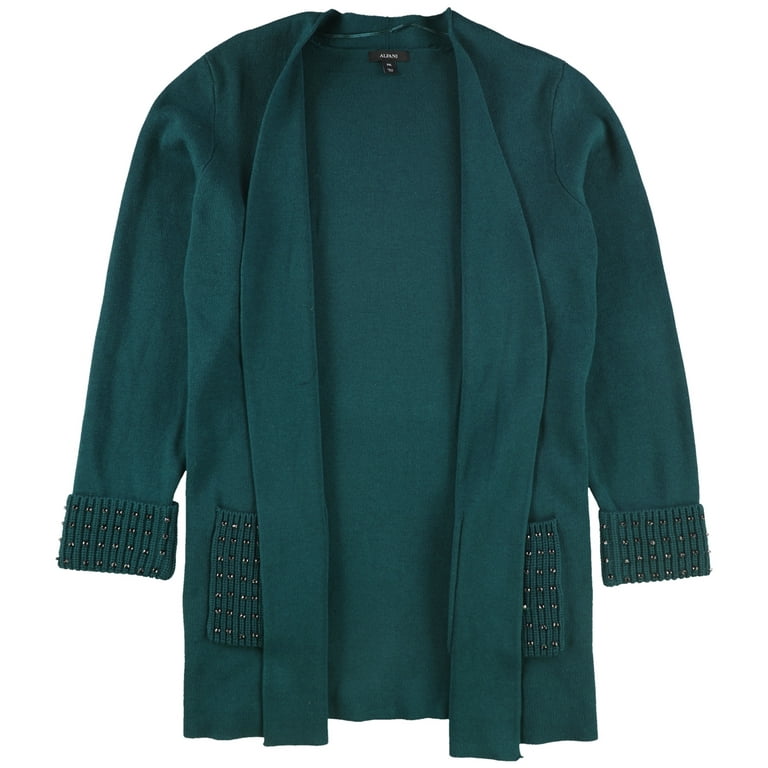 Alfani Womens Embellished Cardigan Sweater, Green, X-Small 