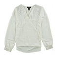 thumbnail image 1 of Alfani Womens Embellished Knit Blouse, Off-White, Small, 1 of 1