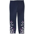 thumbnail image 1 of Alfani Womens Embroidered Casual Cropped Pants, Blue, 4, 1 of 2