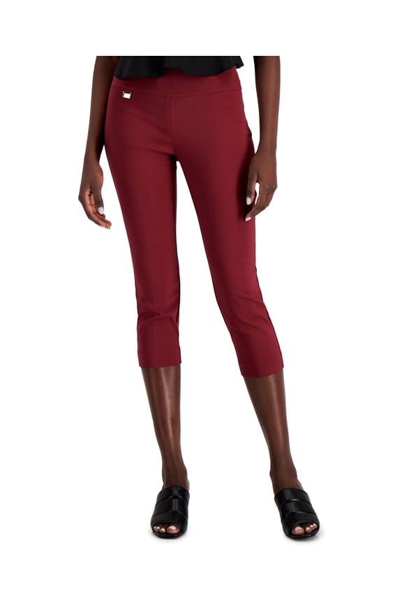 Womens Essential Pull On Capri With Tummy Control Crimson 16