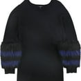 thumbnail image 1 of Alfani Womens Faux Faux Fur Trim Pullover Blouse, Black, Plus Size, 2X, 1 of 1