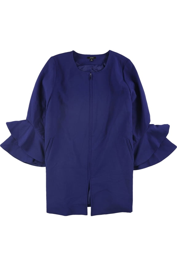Womens Flared-Sleeve Jacket, Blue, Medium