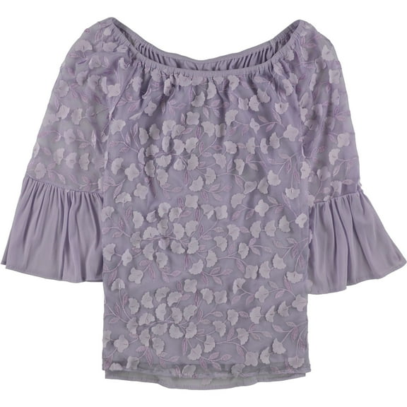 Alfani Womens Floral-Applique Off The Shoulder Blouse