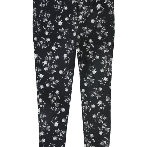 Alfani Womens Floral Casual Trouser Pants, Black, 16