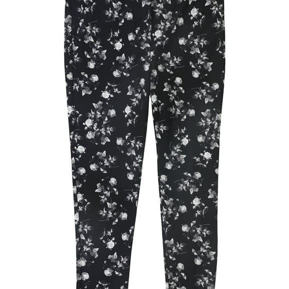 Alfani Womens Floral Casual Trouser Pants, Black, 4