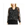 thumbnail image 1 of Alfani Womens Floral Pullover Blouse, Black, Medium, 1 of 1