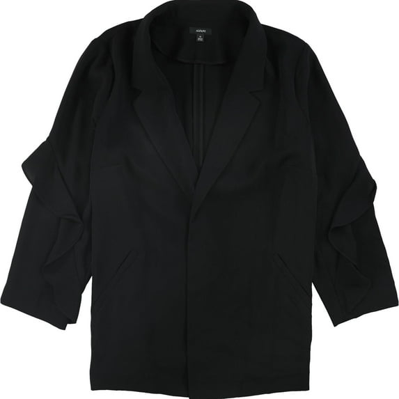 Alfani Womens Flounce Jacket, Black, X-Large