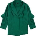 thumbnail image 1 of Alfani Womens Flounce Jacket, Green, Medium, 1 of 2