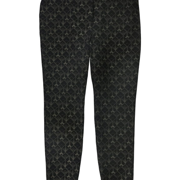 Alfani Womens Foil Print Casual Leggings, Black, 12