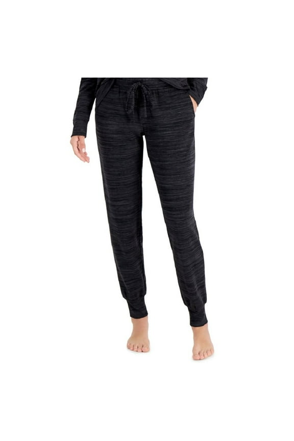 Womens French Terry Pajamas,Black,XX-Large