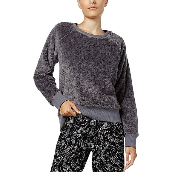 Alfani Womens Fuzzy Pajama Top