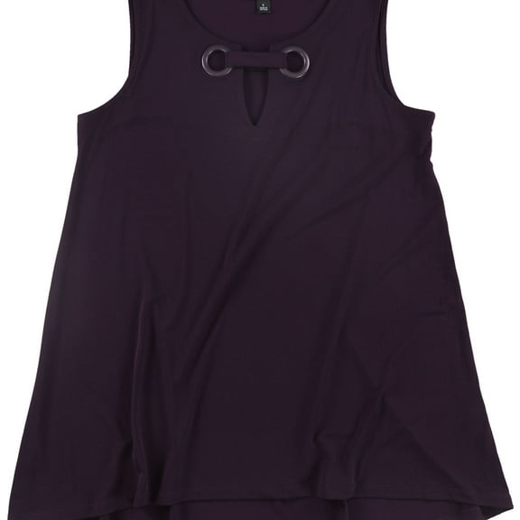 Alfani Womens Grommet Sleeveless Blouse Top, Purple, Small