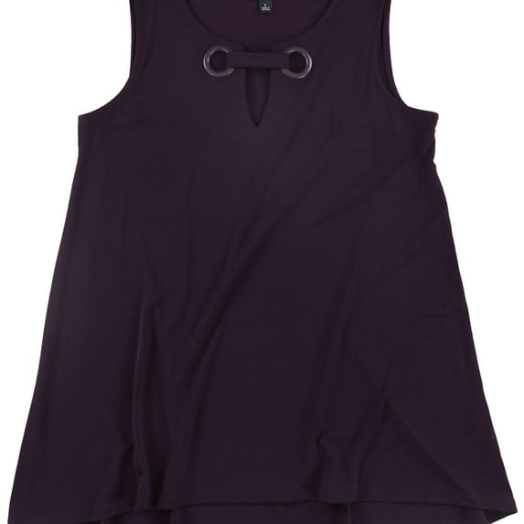 Alfani Womens Grommet Sleeveless Blouse Top, Purple, Small