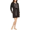thumbnail image 1 of Alfani Womens Heathered Cozy Wrap Robe Black XL, 1 of 1