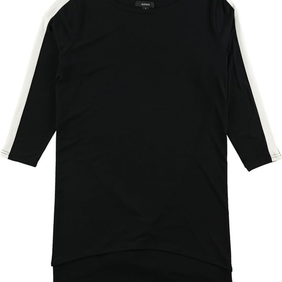 Alfani Womens Hi-Low Tunic Blouse, Black, Small